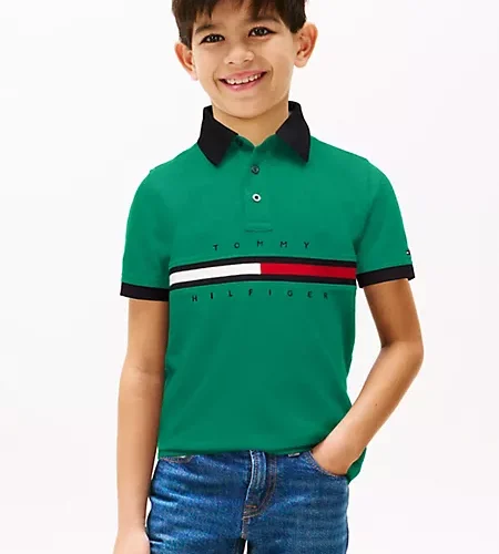 Flag Stripe Stretch-Cotton Polo