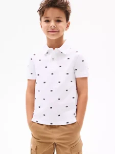 Allover Flag Print Polo