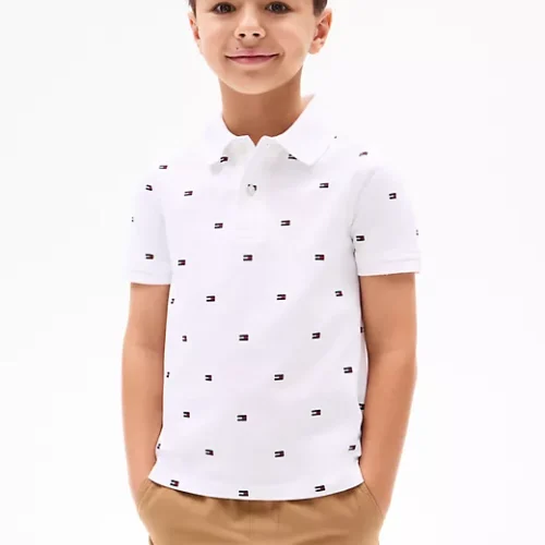 Allover Flag Print Polo