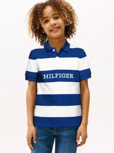 Stripe Hilfiger Logo Polo
