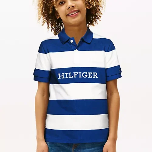 Stripe Hilfiger Logo Polo