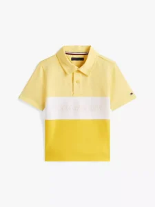 Colorblock Monotype Logo Polo