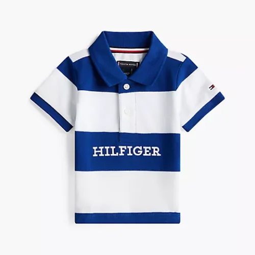 Stripe Hilfiger Logo Polo