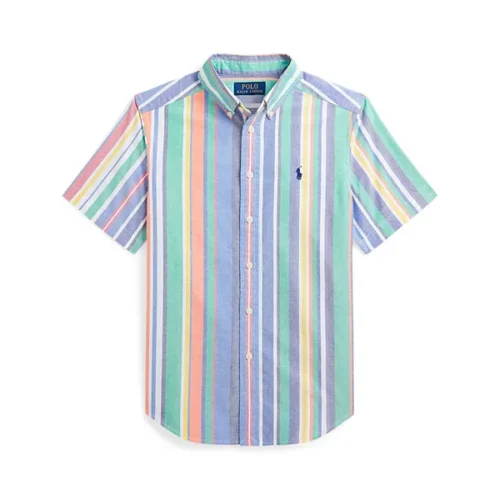 Striped Oxford Short-Sleeve Shirt