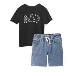 Pull-On Sweatpant Jean Shorts SET
