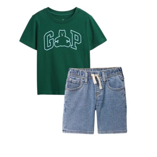 Pull-On Sweatpant Jean Shorts SET