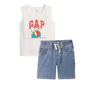 Pull-On Sweatpant Jean Shorts SET