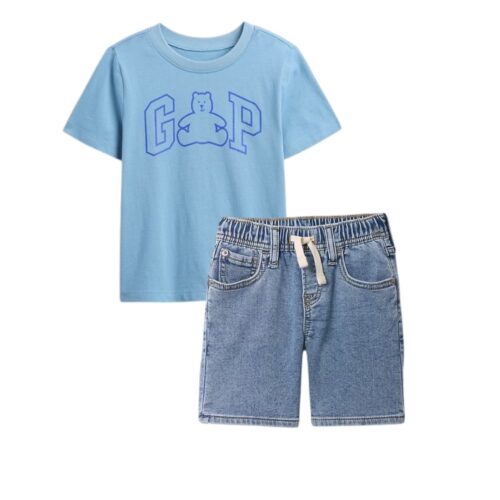 Pull-On Sweatpant Jean Shorts SET