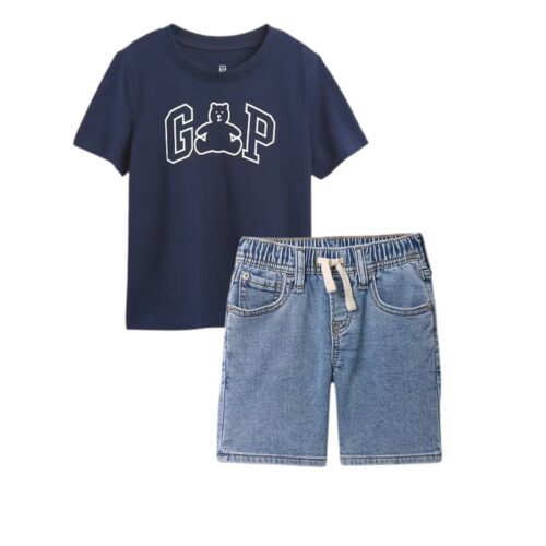 Pull-On Sweatpant Jean Shorts SET