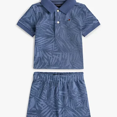 Palm Print Shirt and Short Set