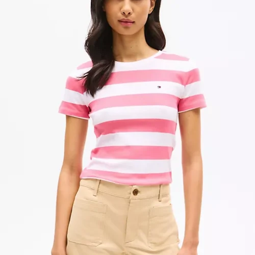 Stripe Crewneck T-Shirt Disponible 4 Colores