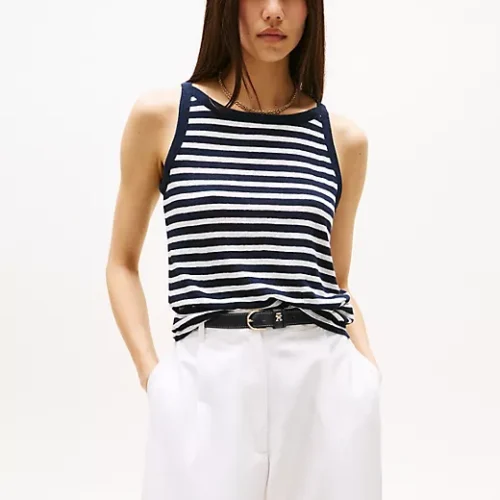 Linen Blend Stripe Tank Top Disponible 3 Colores