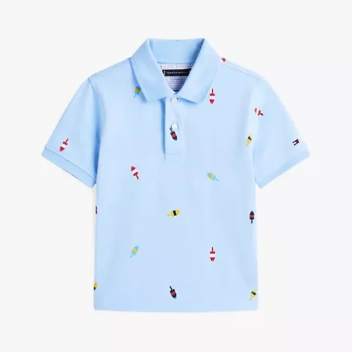 Logo Stripe-Sleeve Polo Talla 4-5-6-712-14-16-18