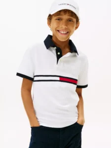 Flag Stripe Logo Polo