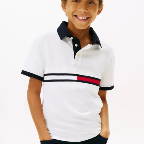 Flag Stripe Logo Polo